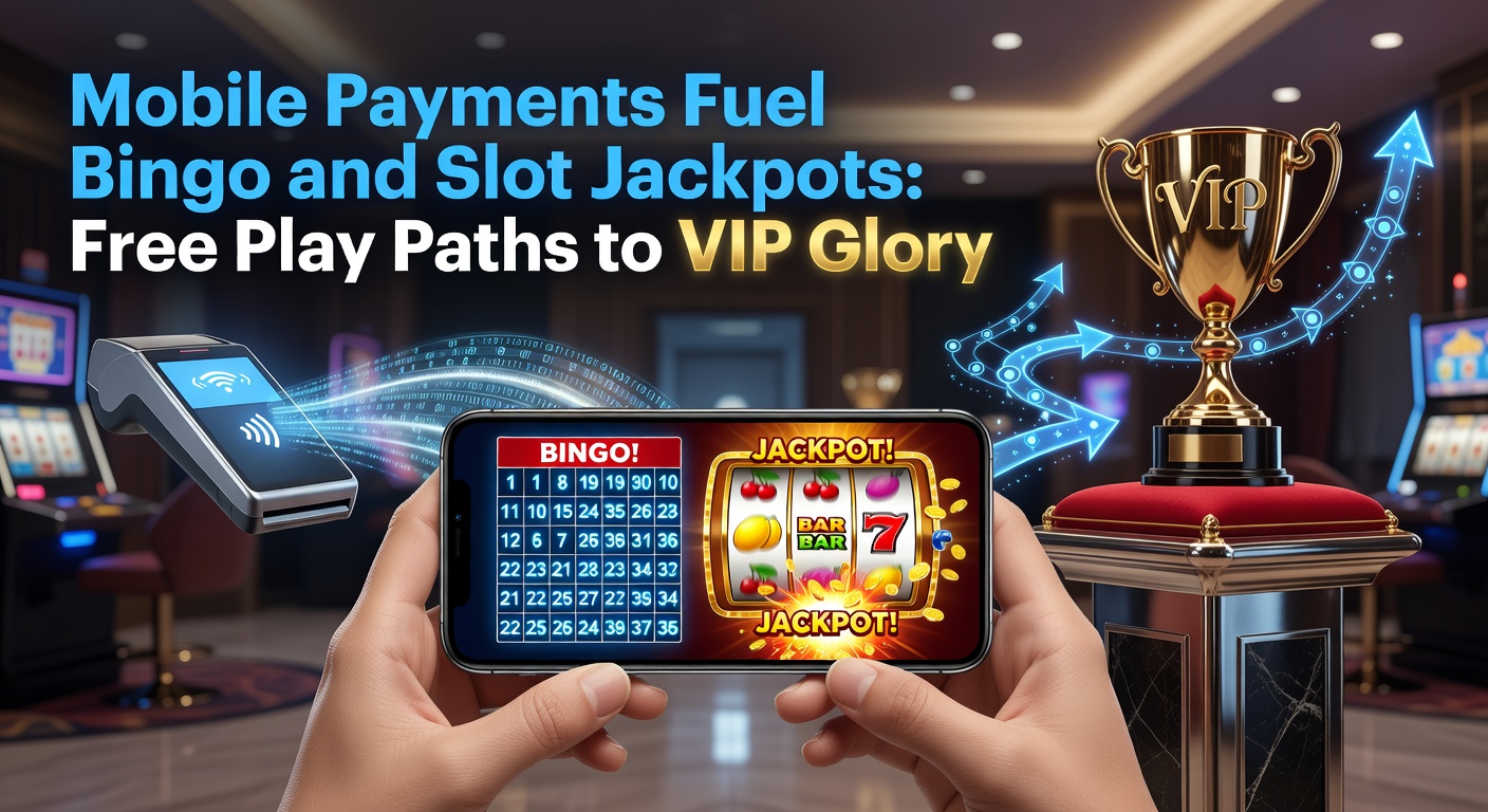 Smartphone displaying a mobile payment app integrated with vibrant bingo and slot game interfaces, highlighting quick transactions and jackpot notifications