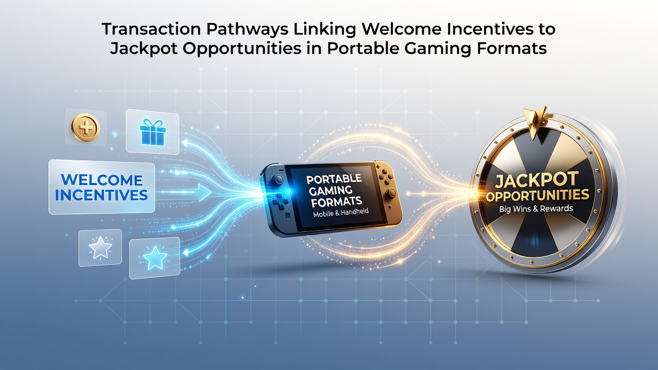 Diagram showing transaction pathways from welcome incentives to jackpot opportunities in mobile gaming apps